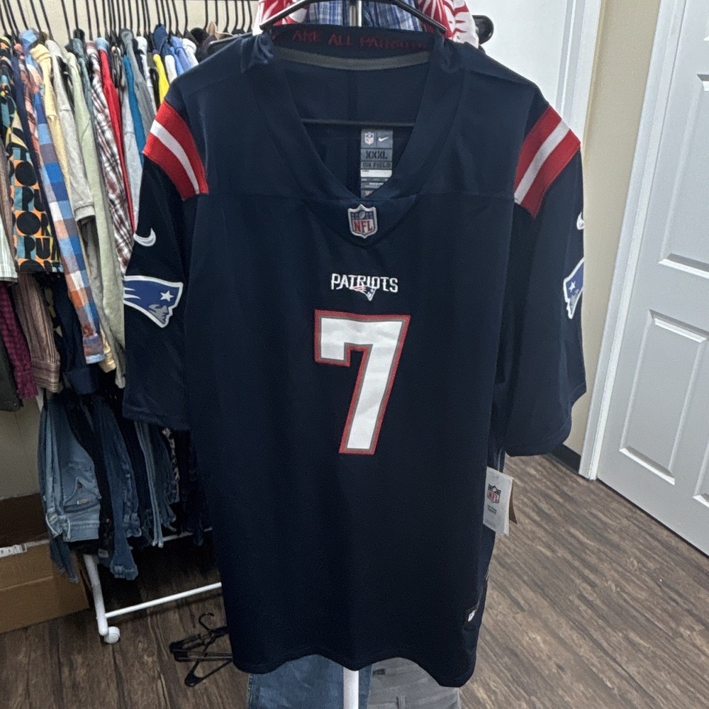 Nike Jacoby Brissett #7 New England Patriots NFL Jersey Blue Men's XXXL